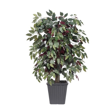Dare2Decor Artificial Capensia Bush - Green & Red - 4 ft. DA3259178
